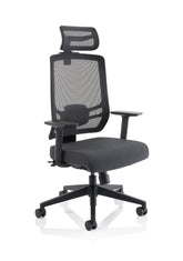 Ergo Twist Chair Black Fabric Seat Mesh Back with Headrest KC0298 DD